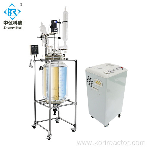 Lab jacketed cylinder Glass Reactor